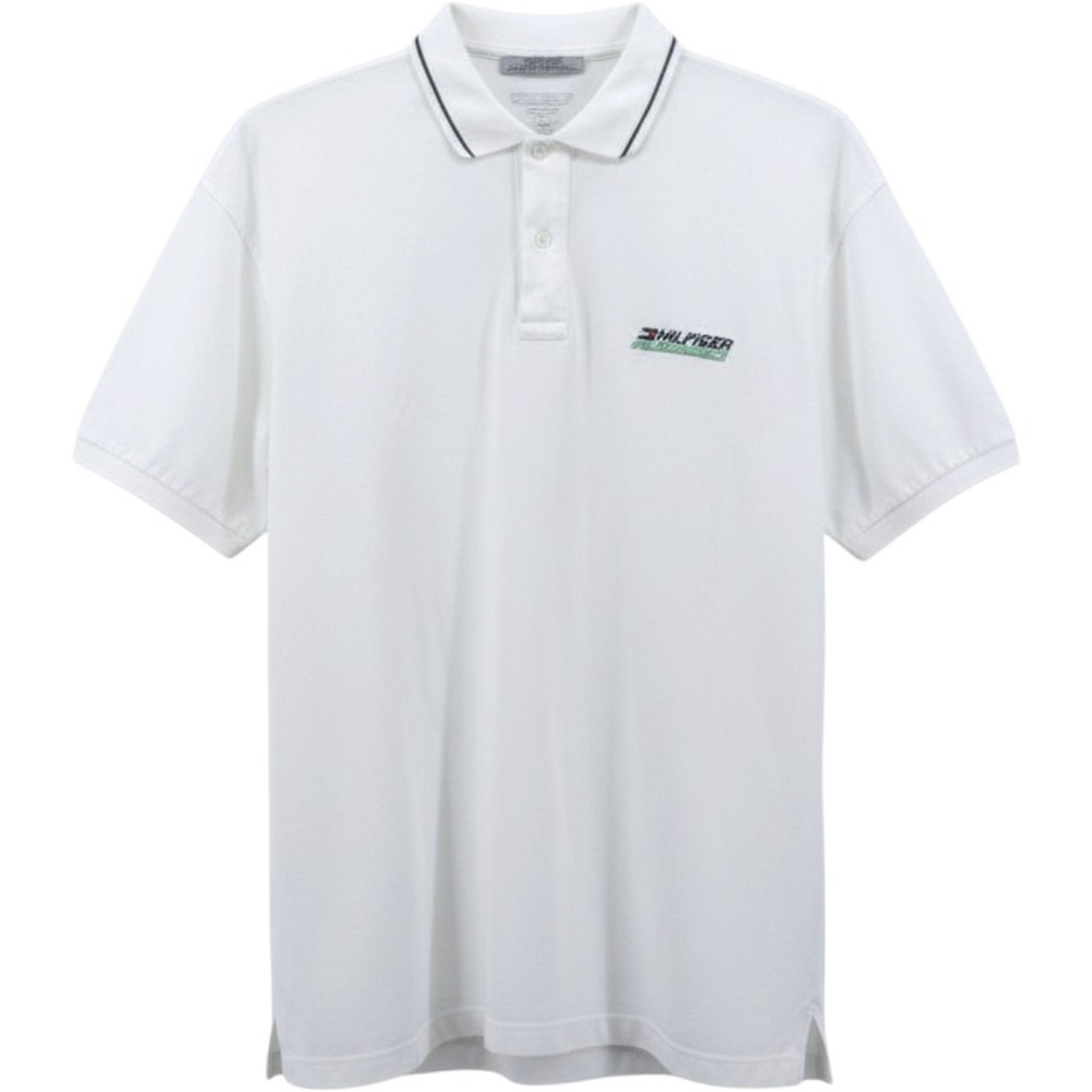 Vintage Tommy Hilfiger Tennis Polo Shirt Mens XL White Embroidered Logo Saipan